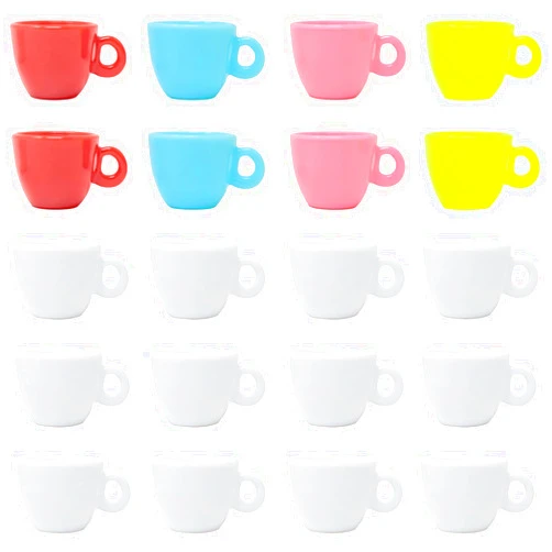 Honbay Dollhouse Mini Coffee Cups Plastic Coffee Cups Dollhouse Miniatures Food Kitchen Room Decoration Accessories Simulation Mini Coffee Mug Plastic Tea Cup Cute Water Cup Milk Cup White (10)