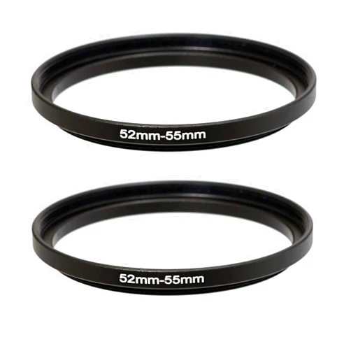 Fotasy (2 Pcs) 52-55MM Step-Up Ring Adapter, 52mm to 55mm Step Up Filter Ring, 52mm Male 55mm Female Stepping Up Ring for DSLR Camera Lens and ND UV CPL Infrared Filters