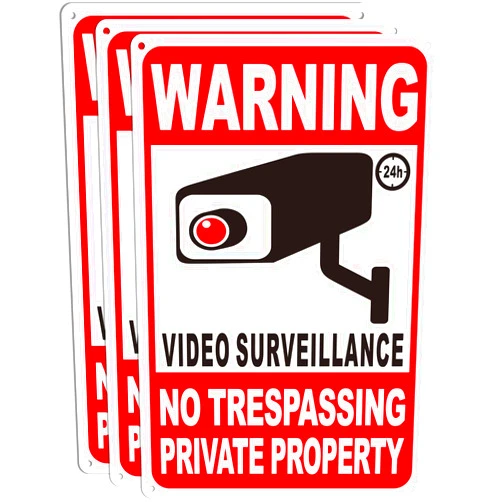 Giftape 3-Pack Private Property No Trespassing Signs, 12