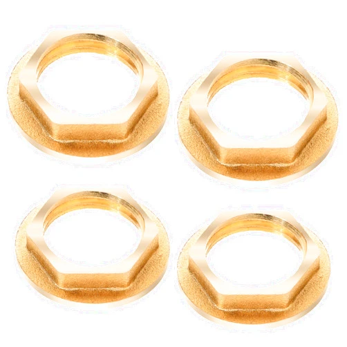 Salbsever 4PCS Brass Lock Nuts 1/2 Inch NPT Female, Lock Nut Gasket Fitting NPT Female Brass Threaded with Hex Nut Suitable for Water Gas Oil Plumbing Fixed