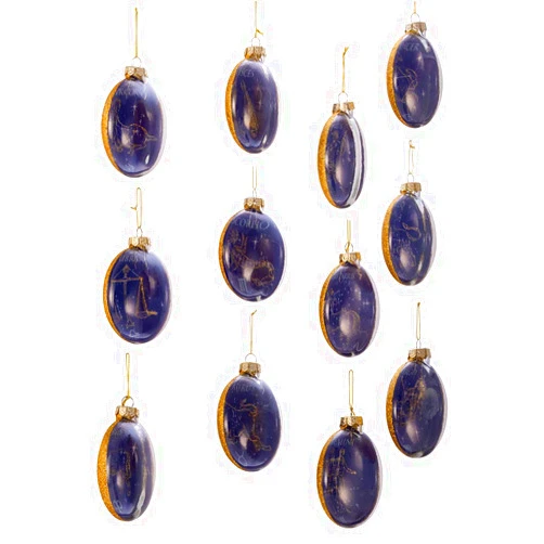 Kurt S. Adler Kurt Adler 80MM Glass Zodiac Ornaments, Set of 12