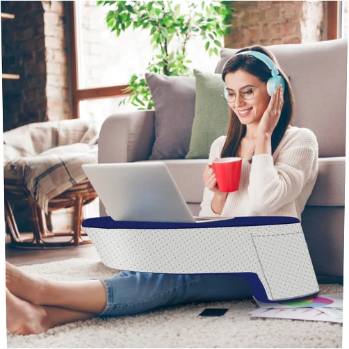 Tadomoe Lap Desk Pillow - Laptop Pillow with Foldable Holder for Kindle,iPad,Tablet,Ergonomic Support Pillow Desk for Reading Gaming Working - Memory Foam Reading Pillow for Comfort On Couch - Large