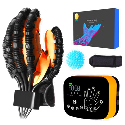 MZU Upgraded Rehability Robot Gloves Hand Stroke Recovery Equipment,Hand Dysfunction Patient Training Device Stroke Hemiplegia, Finger Orthosis for Long Term Relief Finger Cramps