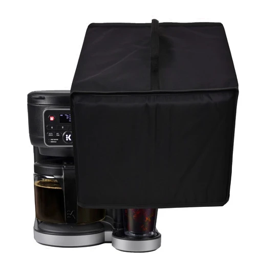 CouldyCasi Dust Cover for Keurig K-Duo Carafe Coffee Maker Heavy Duty Protective Coffee Machine Cover Compatible with Keurig K-Duo Hot & Iced Single Serve & Carafe Coffee Maker Gen 2 (Black)
