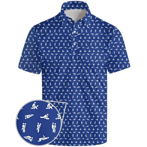 Anhlfyu Golf Polo Shirts for Men Funny Print Short Sleeve Golf Shirts Performance Golf Polos