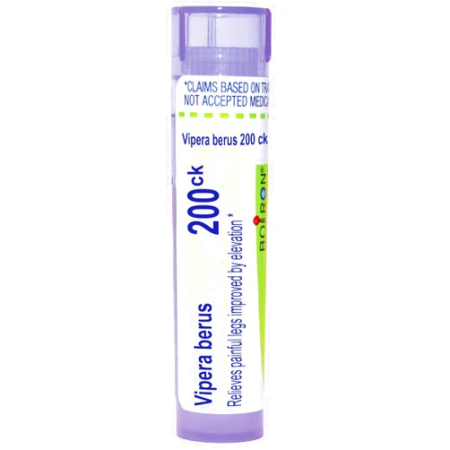 Boiron Vipera Berus 200CK Homeopathic Medicine for Painful Legs Improved by Elevation - 80 Pellets