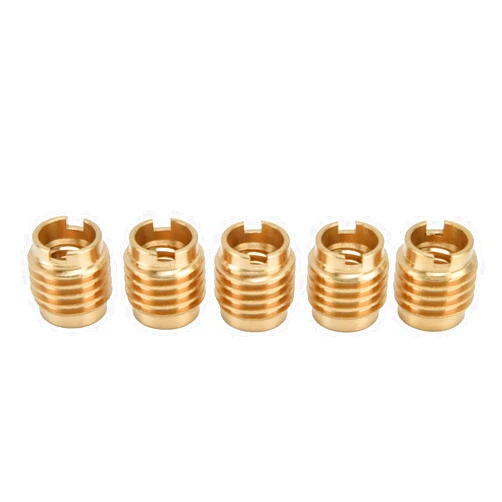 Buachois 5 Pcs Brass Dual-Threaded Insert,Beer Tap Handle Beer Tap Handles Manual Install Nuts for 3/8in‑16 UNC External Thread