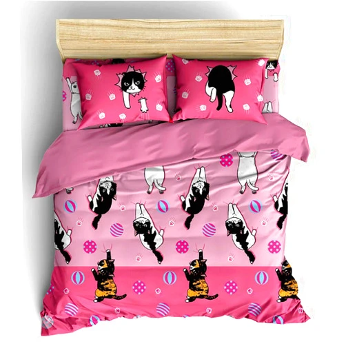 Tamegems Bedding Cute Cat Kitten Collection Comforter ONLY Set CA (Pink 080, Comforter only 60