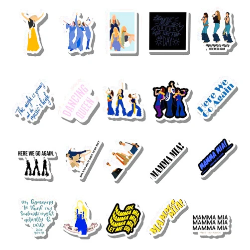 Generic 20 PCS Stickers Pack Mama Aesthetic Mia Vinyl Colorful Waterproof for Water Bottle Laptop Scrapbooking Luggage Guitar Skateboard
