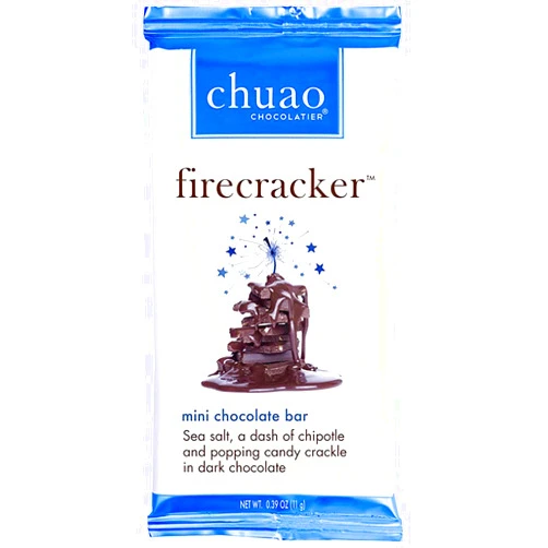 Chuao Chocolatier Firecracker Dark Chocolate Mini Bars | Gourmet Chocolate Sea Salt Chipotle Artisan European No Preservatives | Gift Baskets, Christmas, Valentines Day, Gifts | 100 Pack