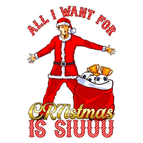 Fink Studio All I Want for CR7istmas is SIUUU - Cristiano Ronaldo / Manchester United MUFC Christmas Jumper/ Design Sticker Sticker Decal Bumper Sticker Waterproof 5