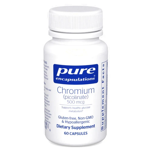 Pure Encapsulations Chromium (Picolinate) 500 mcg - for Lipid & Carbohydrate Metabolism* - Mineral Supplement - Superior Absorption Chromium Supplement - Vegan & Gluten Free - 60 Capsules