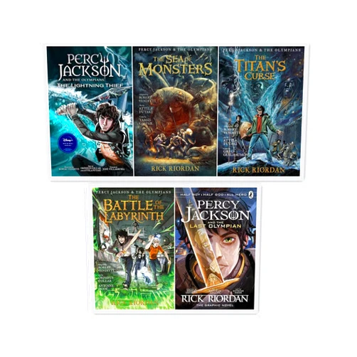 By Rick Riordan (Author), Robert Venditti (Author), Antoine Dodé (Illustrator) Attila Futaki (Illustrator) , Gregory Guilhaumond (Illustrator) , Orpheus Collar (Illustrator) (Illustrator) & 1 more Percy Jackson and the Olympians: The Graphic Novel 5 Books Set - The Lightning Thief, The Sea of Monsters, The Titan's Curse, The Battle of the Labyrinth, The Last Olympian