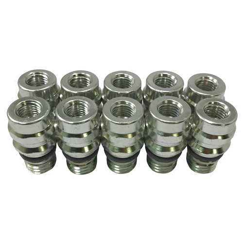 Sherco-Auto OE Style High Side Port Adapter R-134a A/C Service Schrader Valve Primary Seal Fitting W/Replaceable Valve Cores - 50 Pack