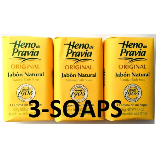 Heno de Pravia Natural Bath Soap 4oz (3 Soaps Total)