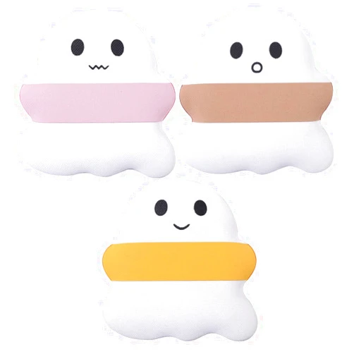 Outanaya Cute Ghost Makeup Puff Set 3Pcs Mini Powder for Women Face Makeup Portable Wet Dry for Travel and Daily Use