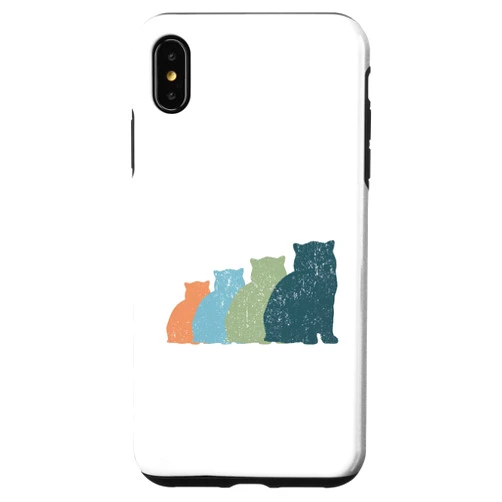 Retro Exotic Shorthair Cat Gift for Men, Women & iPhone XS Max Cat Mom & Dad Silhouette - Vintage Exotic Shorthair Cat Case