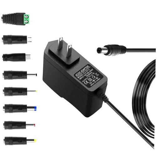 SUICINGU 9V 1A AC Adapter with 8 Tips 9 Volt 1Amp 9W Power Adapter AC 100V-240V to DC 1000mA 800mA 500mA 0.8A 0.5A Power Adapter Transformer DC 9V Power Cord Wall Charger