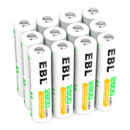 EBL Rechargeable AA Batteries 2800mAh 1.2V Ni-MH AA Rechargeable Batteries 12 Pack