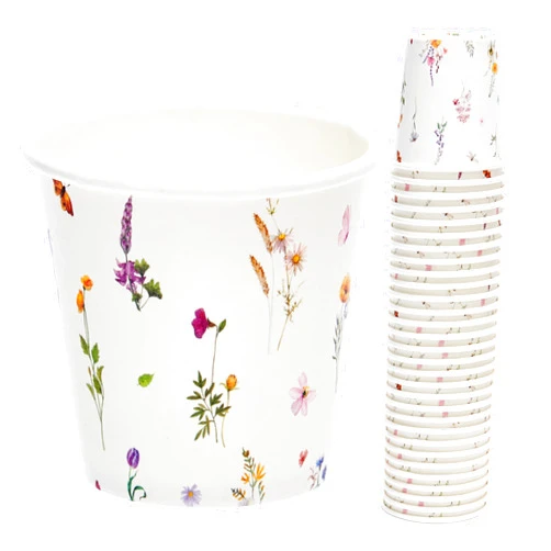 Crisky 300 Pack Paper Bathroom Cups 3oz Disposable, Elegant Design Floral Small Mouthwash, Hot/Cold Beverage Coffee, Dessert Available for Birthday Parties, Home-use, Picnics, Ceremonies Any Events