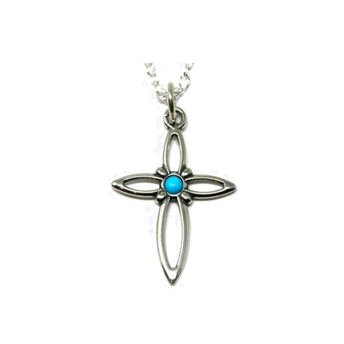 Salish Sea Inspirations Sleeping Beauty Turquoise Cross Necklace (18