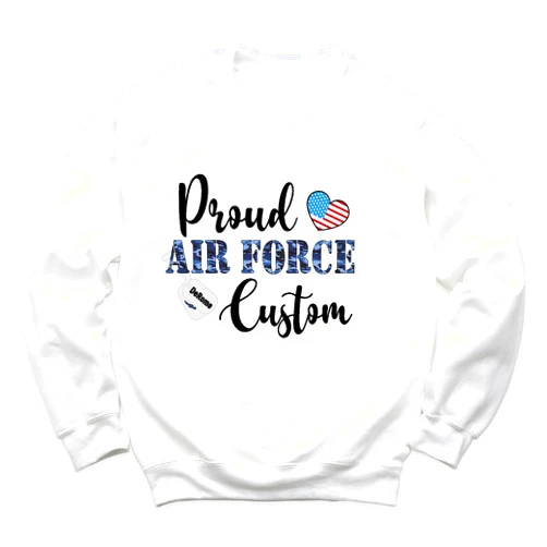 Handmade Proud Air Force Custom Sweatshirt, U.S. Air Force Matching Family T-Shirt, Proud Air Force Dad Mom Sweatshirt, Air Force Family T-Shirt Gift, Custom Airman's Name and Family Members