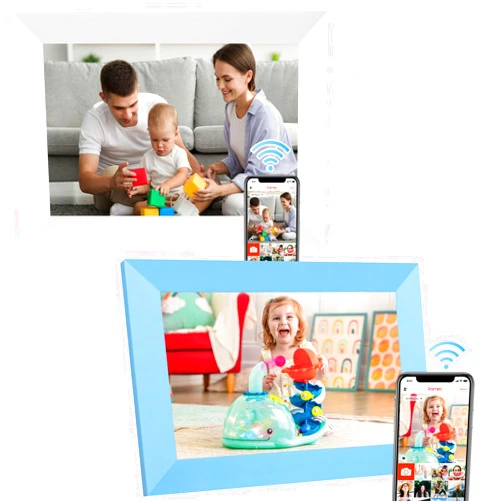 Ybest 10.1 Inch WiFi Digital Picture Frame 2 Pack,Touch Digital Photo Frame Display with Built-in 32GB Memory,Wall Mountable, Share Photos via Frameo APP