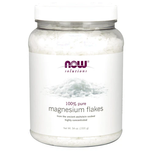NOW Foods Solutions, Magnesium Flakes, 100% Pure, from the Ancient Zechstein Seabed, Highly Concentrated, 54-Ounce