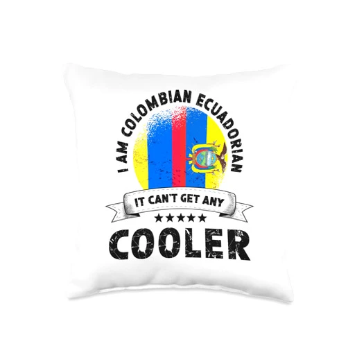 Colombian Ecuadorian Roots Hispanic Heritage Month Colombia Flag Ecuador Grown Patriot Country Citizen Pride Throw Pillow, 16x16, Multicolor
