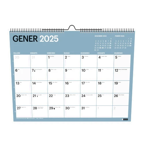 Miquelrius - Chromat 2025 Wall Calendar, A3 Calendar: 420 x 296 mm, with note space, double spiral binding, 9 different interior colours, 2025 calendar, Catalan