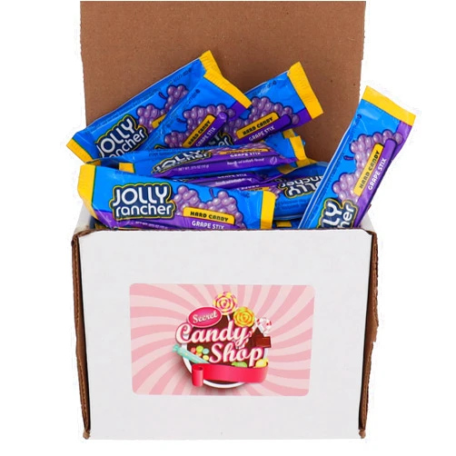 SECRET CANDY SHOP Jolly Rancher Flavor Hard Candy Bulk in Box (Individually Wrapped) (Grape Sticks, 1lb)