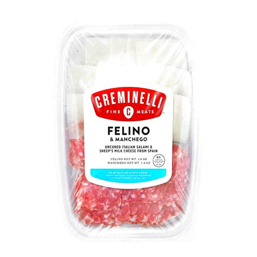 Creminelli Fine Meats Sliced Felino and Manchego, 2.2 Ounce -- 12 per case.
