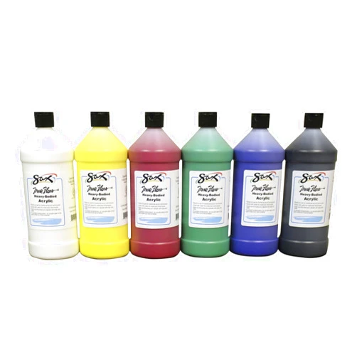 Sax True Flow Heavy Body Acrylic Paint, Quarts, Assorted Colors, Set of 6