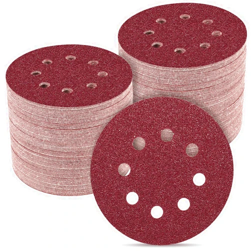 POTUINOM 100 PCS 5 Inch Sanding Discs 40 Grit, Round Hook and Loop Sandpaper for Random Orbital Sander