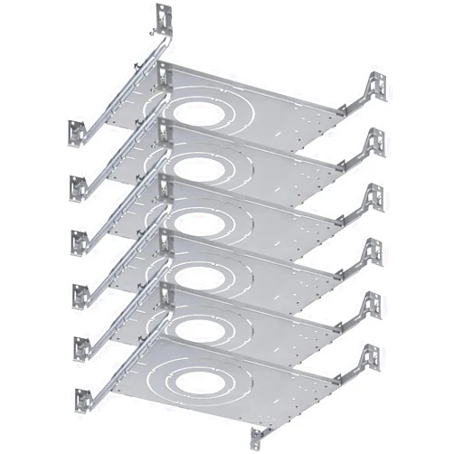 TORCHSTAR New Construction Mounting Plate, 3/4/6 Inch LED Recessed Lighting Kits, Compatibility Upgrade, Extendable Hanger Bars, Shallow Recessed Light Housing, Pack of 6