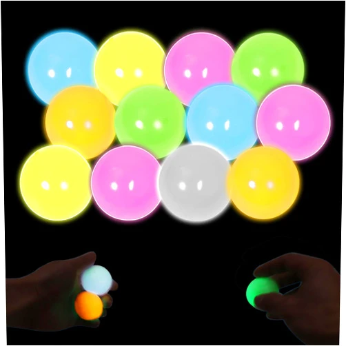 Yidayes 12pcs 2.4in Lumi Balls,Dream Balls,Glow in The Dark Sticky Ball That Stick to The Ceiling,Elevated Stress Balls for Kids and Adults,Stocking Stuffers,ASMR Cool Stuff for Teens