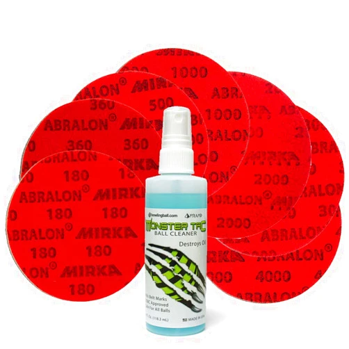 bowlingball.com Total Bowling Ball Resurfacing Kit (Set of 7 Abralon Pads + Monster Tac)