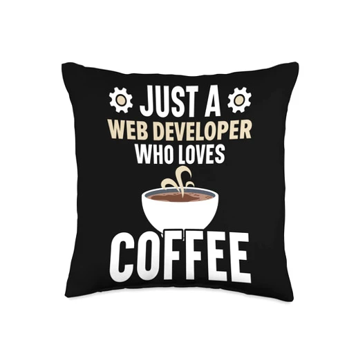 Web Developer Website Programmer SteMi Apparel Web Programmer Code Website Development Coffee Throw Pillow, 16x16, Multicolor