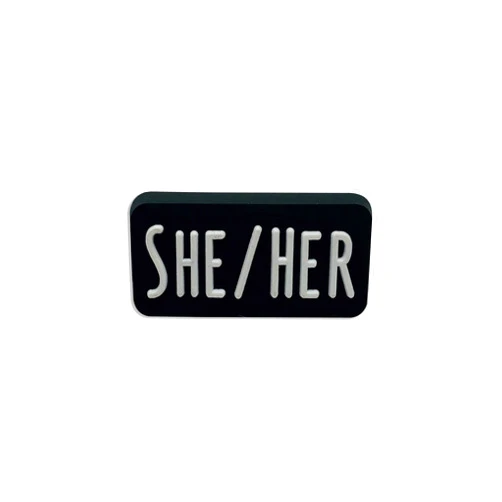 Fundraising For A Cause 25/50/100pcs Pronoun Rectangle Black/Round Silicone Pin She Her He Him They Them Pin Gender Identity Pronoun Pin for Backpack, Purse, Jacket Perfect for LGBTQ Events and Gift-Giving