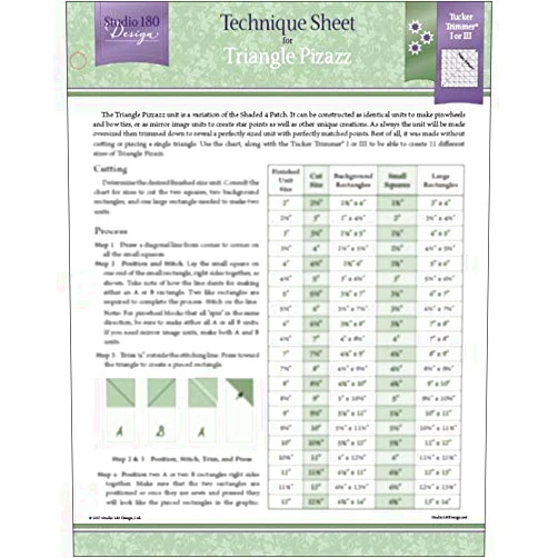 Studio 180 Design Technique Sheet - for Triangle Pizazz Quilting Blocks