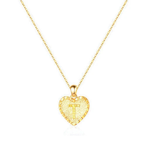 IEFSHINY Heart Initial Necklace for Women - 14K Gold Filled Dainty Heart Pendant Initial Letter Necklaces, Handmade Engraved Alphabet Monogram Necklaces Jewelry Gift Idea for Women Teen Girls