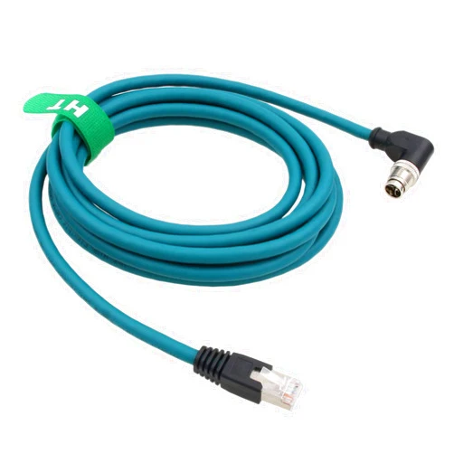 HangTon Ethernet Cable for Keyence IV3 SR5000 Cognex DataMan 260 280 380 370 470 580 Barcode Reader Sensor, 8 Pin X-Coded Angled M12 to RJ45 Shielded 3m