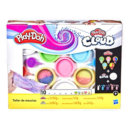 Play-Doh Mixing Studio DIY Kit for Kids 4 Years and Up, Mix Your Own Colors with Super Cloud and Scented Classic Modeling Compound, 10 Cans, 5 Mix-ins, Non-Toxic
