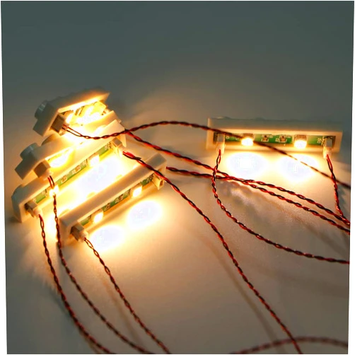 TEDDOO 20pcs 1X4 LED Lighting Kit (X in One Lights Powered by USB) Bricks City DIY Combination Module Compatible with Lego Bricks 3710 (Warm White)