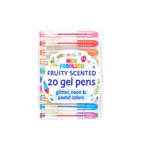 Ooly Scented Mini Doodlers Gel Set of 20 Pens - Easter Activities for Kids, 20 Mini Glitter, Neon and Pastel Scented Gel Pens for Kids, Adults, Art Supplies, Stationery Supplies