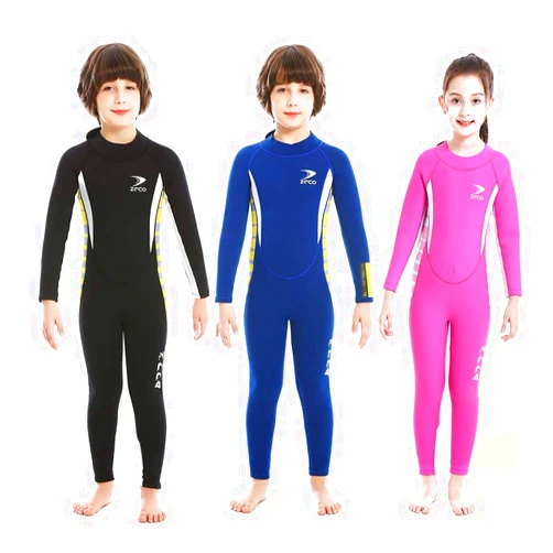 ZCCO 2.5mm Neoprene Kids Full Wetsuit, One Piece Swimsuit for Boys and Girls, Children Diving Suit with Back Zip for Swimming, Diving, Snorkeling and Other Water Sports