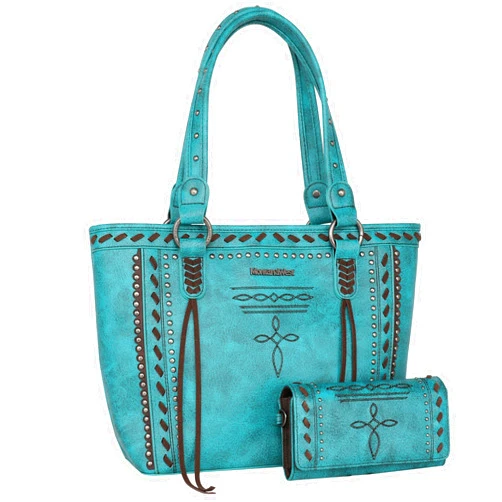 Montana West Spiritual Collection Western Tote Bag for Women Vegan Leather Shoulder Handbag with Wallet