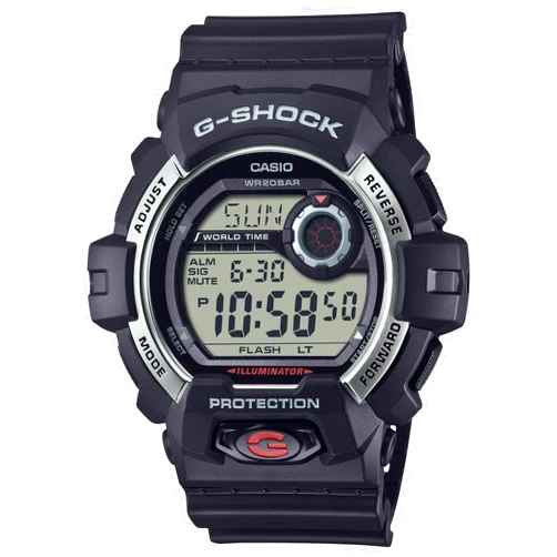 G-Shock Casio G8900S-1 Watch | Shock Resistant | 200M Water Resistant | LED Backlight | Stopwatch | Countdown Timer | World Time | Stainless Steel Bezel | Bold Design | 3-Year Battery