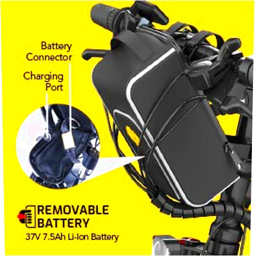 Swagtron eBike Battery Pack for EB15 Viper Folding Off-Road Electric Mountain Bike | Swappable 37V eBike Battery | 4 Hr. Charge Time, 16.8-Mi. Range | Lightweight, Easy Access & Travel-Ready