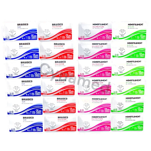 Cynamed Premium Practice Sutures |Sutures Thread with Needle (24 Mixed 2/0,3/0,4/0) | for Nursing & Veterinary Students Suture Training | Suture Kit Companion | Demonstration & Student Use Only